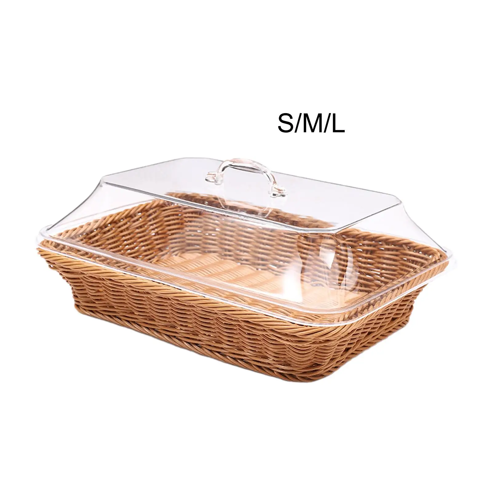 Bread Basket Dustproof Rustic Snack Cookies Display Snack Storage Basket Serving Tray for Restaurant Desk Camping Home Outdoor