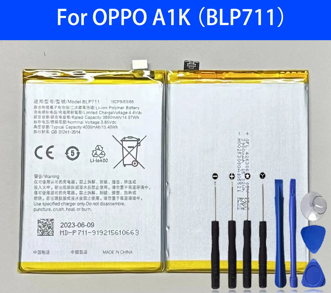 

100% Original BLP711 Battery For OPPO A1K Phone Replacement Bateria