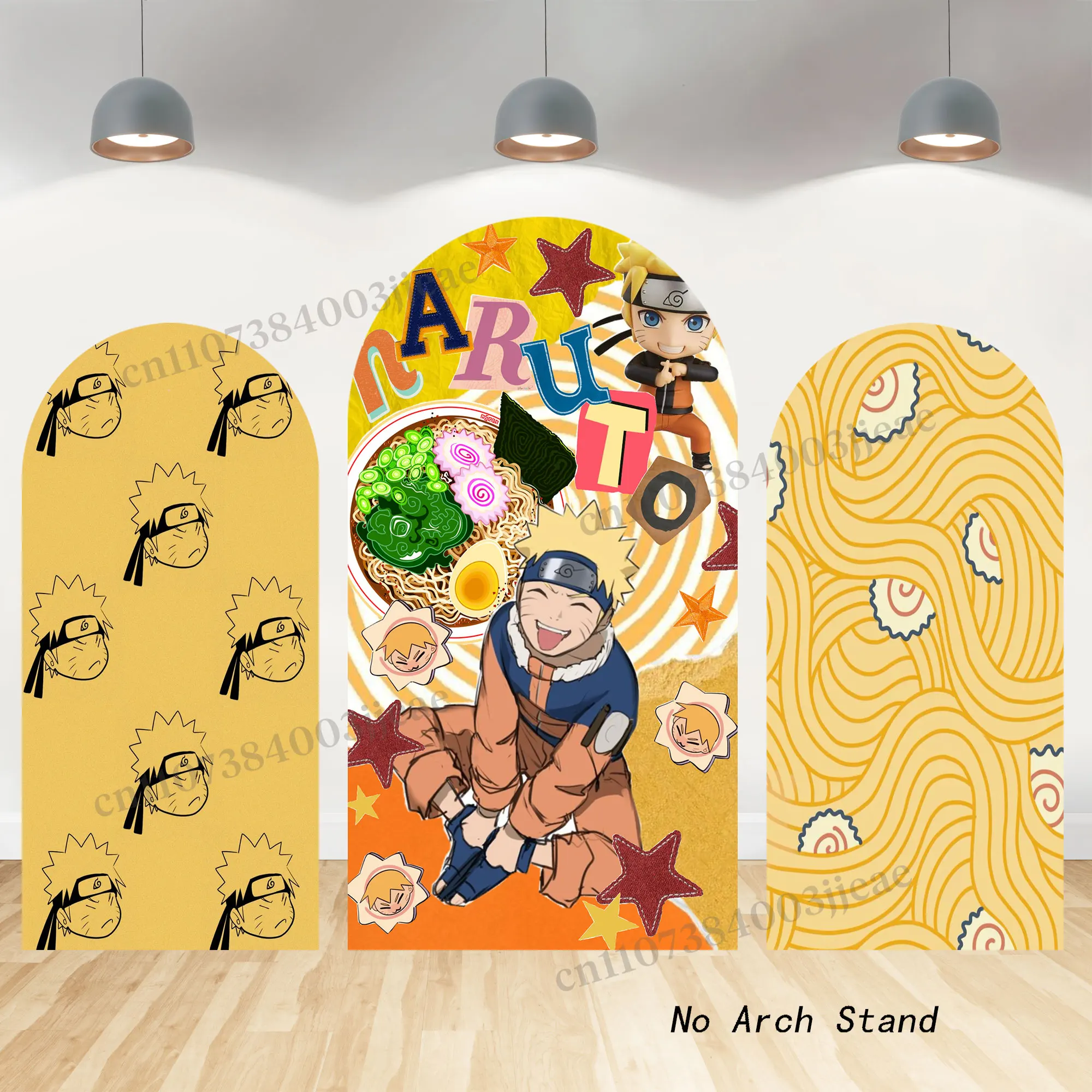 

Naruto Anime Arch Backdrop Covers Boys Birthday Party Decorations Cartoon Food Double-sided Zipper Background Photography Props