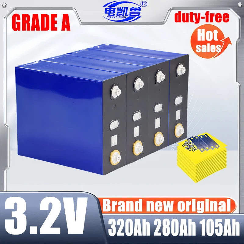 

DianKaishou 3.2v 320ah 280ah 150ahLifepo4 Battery Lithium Iron Phosphate for Golf cart Travel Solar Campers batteries Duty-free