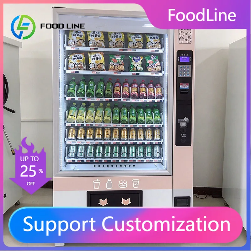 Commercial Combo Vending Machine for Snacks Juice Crackers Chocolate Bars and Sparkling Water Customized