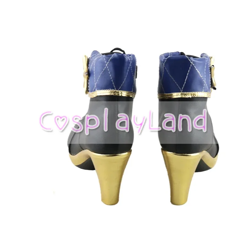 Vtuber Hoshimachi Suisei, ботинки для косплея, кожаная обувь, аксессуары для косплея, вечерние туфли на Хэллоуин для женщин, туфли на высоком каблуке