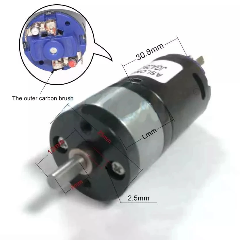 Jga25-370 Mini High Torque Long Life Dc Greared Motor Dual Metal Gear Motor Electric Engine Dia25Mm Step-Down Gearbox Reductor