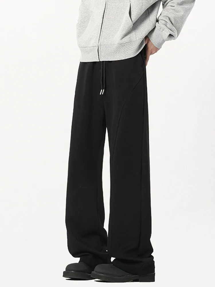 

Мужские спортивные брюки American Sle свободного кроя с прямыми штанинами, осенне-зимние, с дизайнерскими вставками и изогнутым кроем, широкие штанины, спортивные.