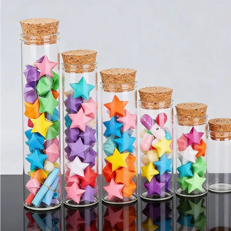 

30Pcs 10-100ml Straight Mouth Glass Vials Wishing Bottles Corks Glass Bottles DIY Wedding Decoration Container Clear storage jar