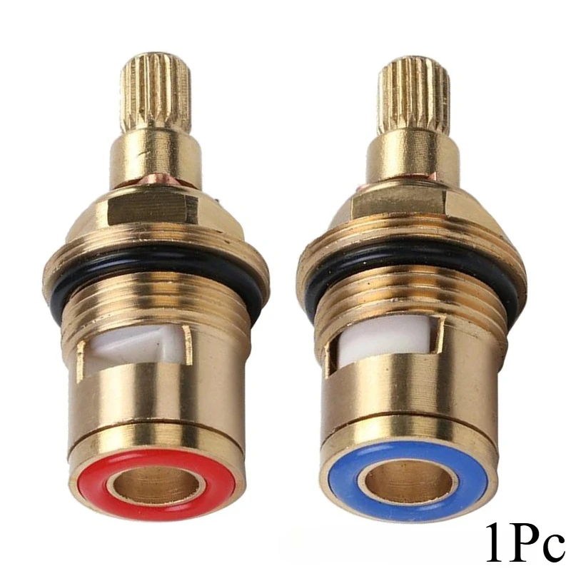 1Pc Universal Replacement Tap Valves Brass Ceramic Disc Cartridge Inner Faucet Valve For Bathroom, Clockwise Or Anti-clockwise