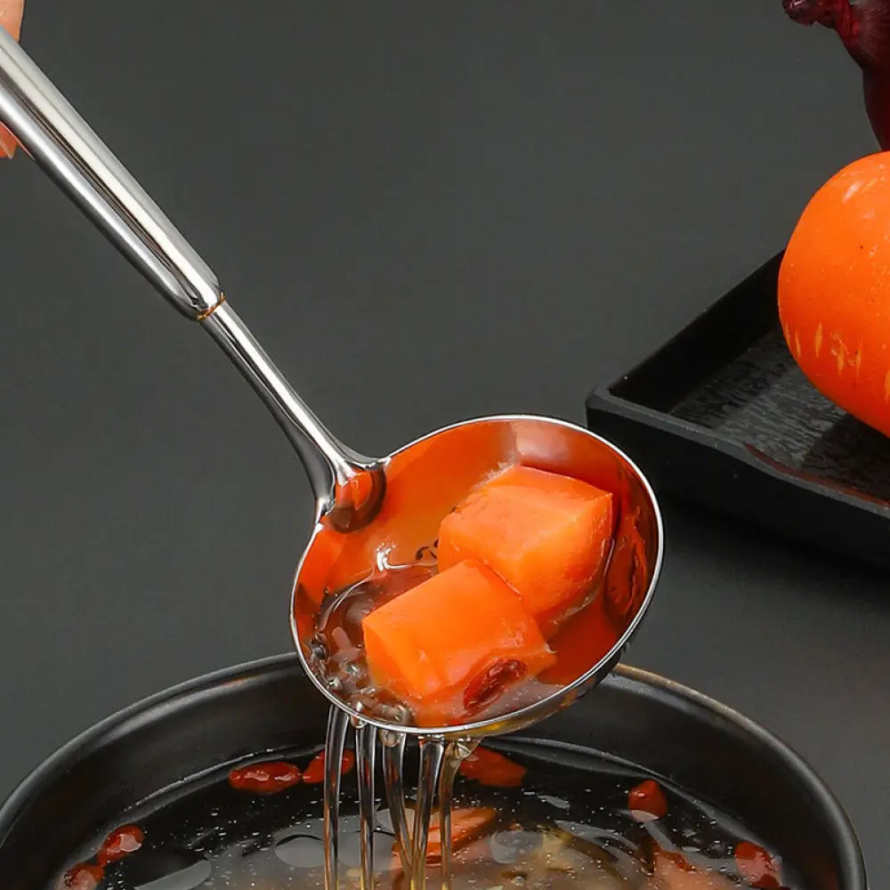 Professional Kitchen Cooking Tool Stainless Steel Soup Ladle And Colander Combo Durable Hot Pot Serving Spoon Strainer