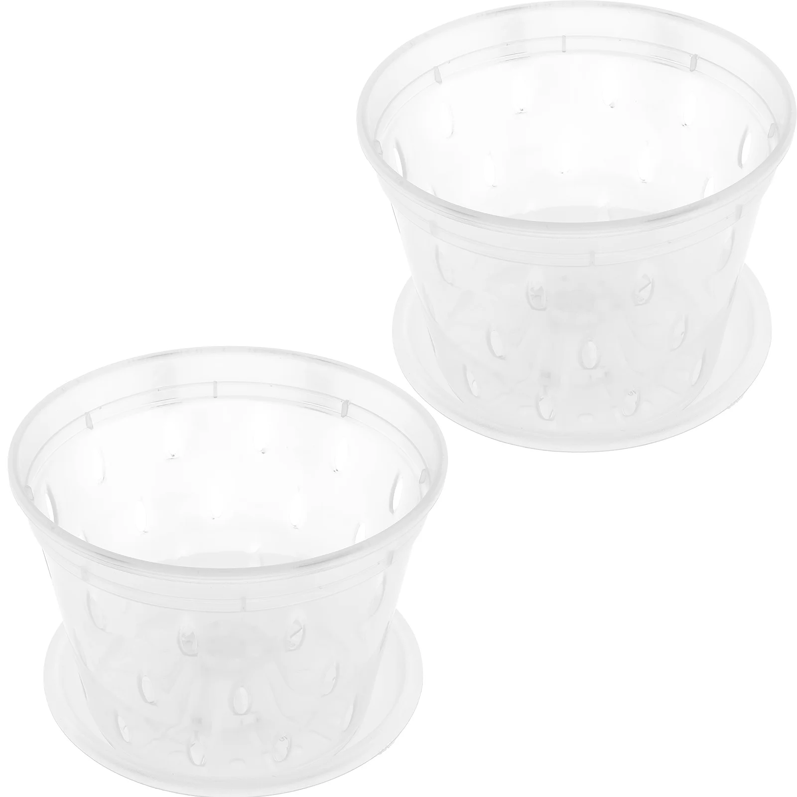 

2 set Clear Orchid Pots with Holes Root Control Basins Plastic Plant Containers for Garden Balcony Courtyard Park Flower Pot