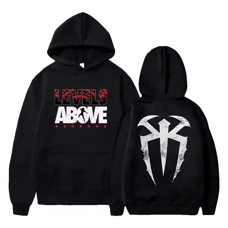 

2024 Roman Reigns Levels Above Pullover Hoodie Long Sleeve Streetwear Women Men Hooded Sweatshirt Fashion Clothes Lil Peep