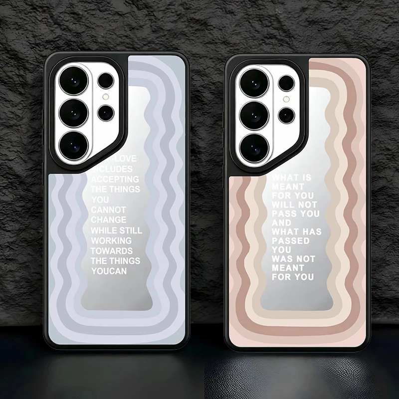 Colorful Love Wave Mirror Surface Magnetic Phone Cover for Samsung Galaxy S23 S24 S25 S26 Ultra S26+ Plus Case