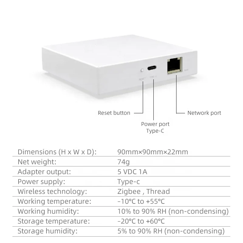 Smart Home Hub Kabel mostkowy Zigbee Thread Protocol Obsługa aplikacji Smart Life Alexa Google Home