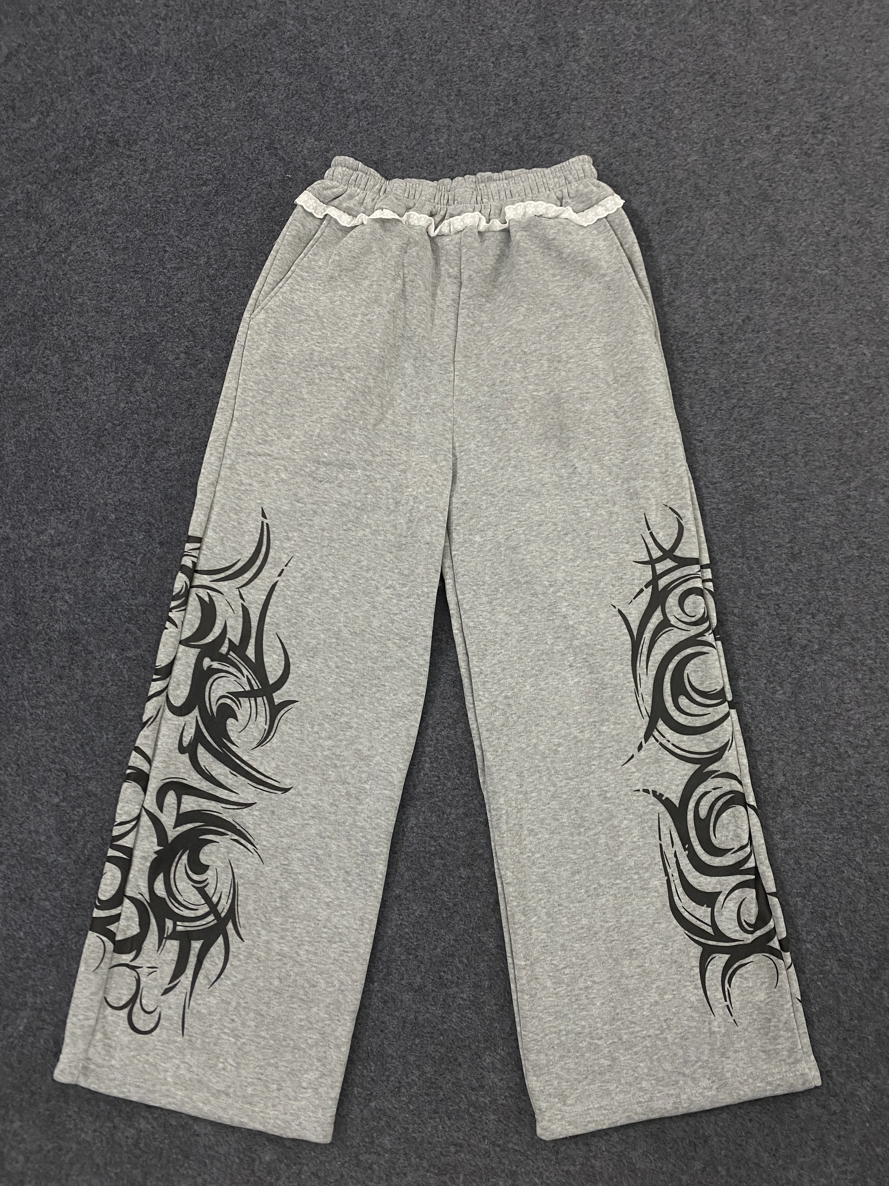 2000s Women Hip-Hop Fashion Personality Loose Street Print Wide Leg Pant Casual Couple Joggers Trousers Outdoor Daily Sport Pant