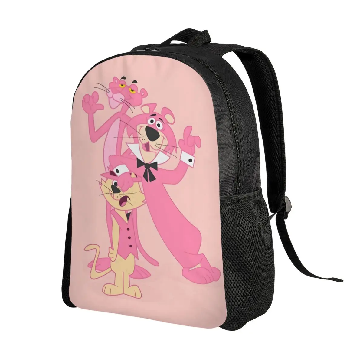 Impressão 3d personalizada bonito a pantera rosa mochila para meninos meninas desenhos animados faculdade escola sacos de viagem bookbag se encaixa 15 Polegada portátil