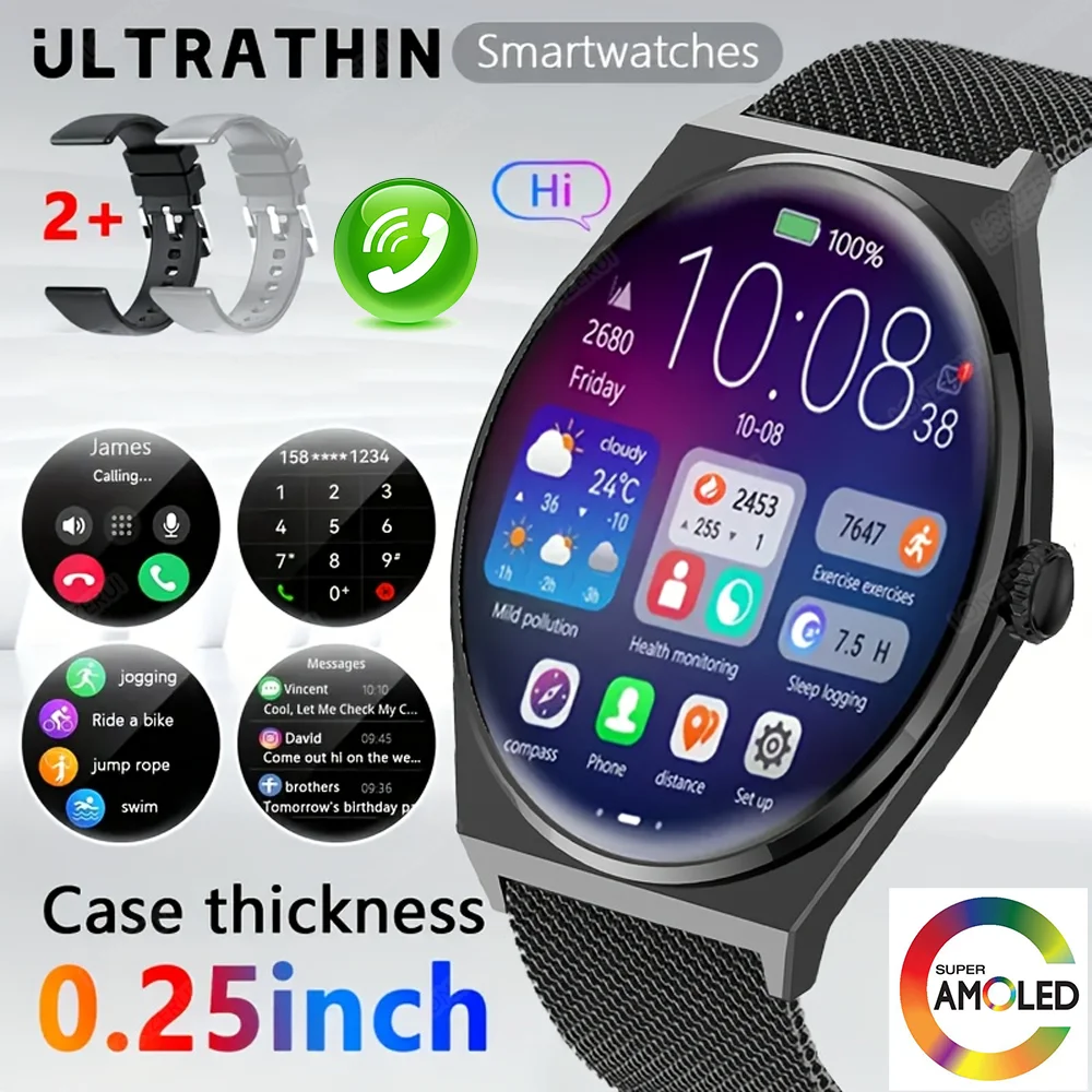 

DAORKOW новые ультратонкие умные часы с беспроводным вызовом, женские часы, мужские спортивные фитнес-трекеры, умные часы с пульсометром для Android IOS