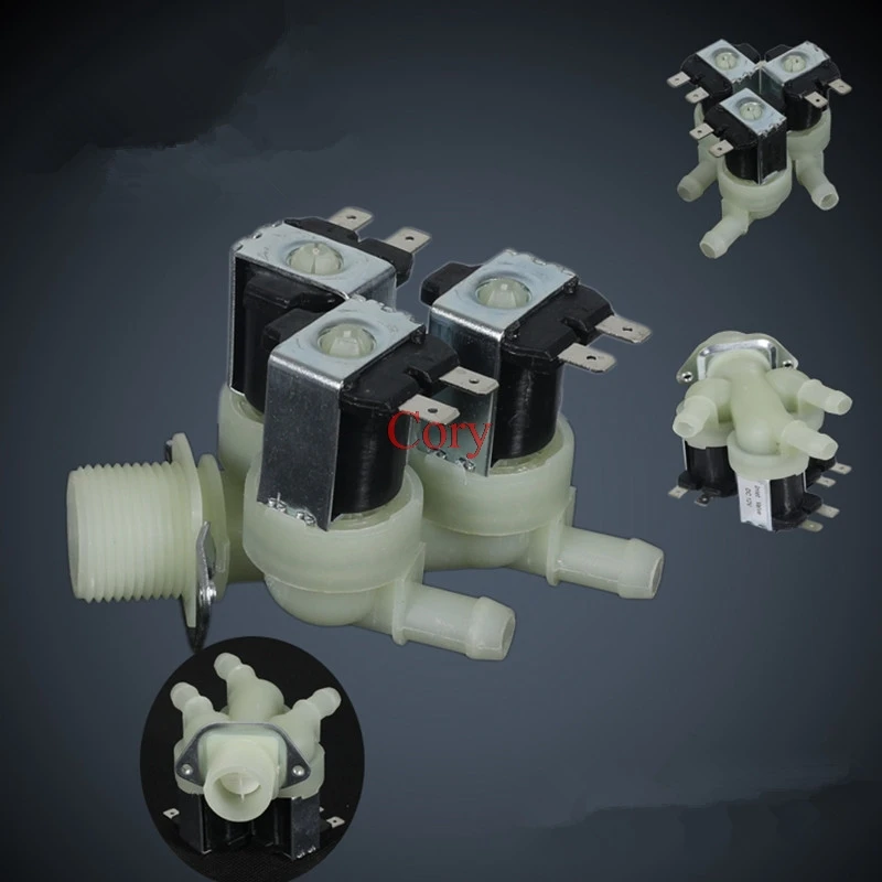 

1 шт. от 1 до 3 пластиковый электрический электромагнитный клапан N/C нормальный закрытый DC 12 В/24 В переменного тока 220 В G3/4 наружная резьба для входа воды для кофемашины