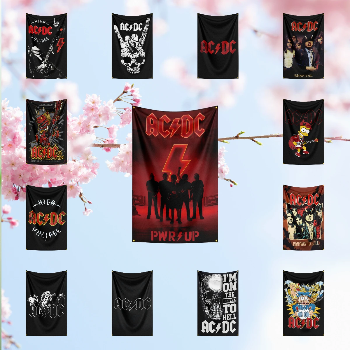 Music BandMusic Band Flag for A-A-C-D-C B-B-a-n-d Fans Banner campaign gathering gaming room home ornament Decor Tapestry