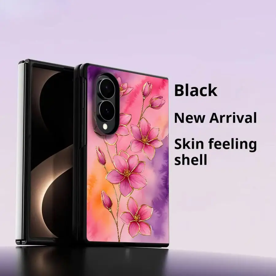 Luxury Phone Cover Case for Samsung Galaxy Z Fold 8 Z Fold8 Wide ZFold8 ZFold Wide Luxury Flower Design
