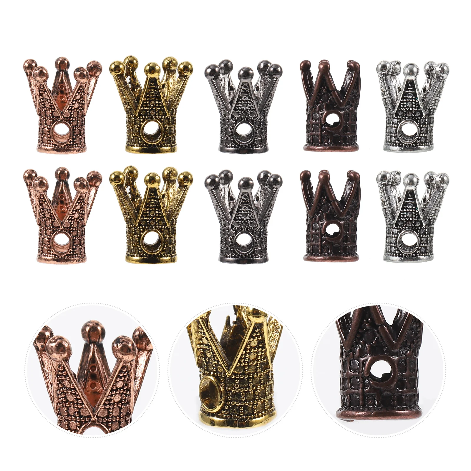 10-delige armbandaccessoires Retro Crown Connector Charms Connectors Sieraden voor het maken van accessoire Legering Compacte benodigdheden