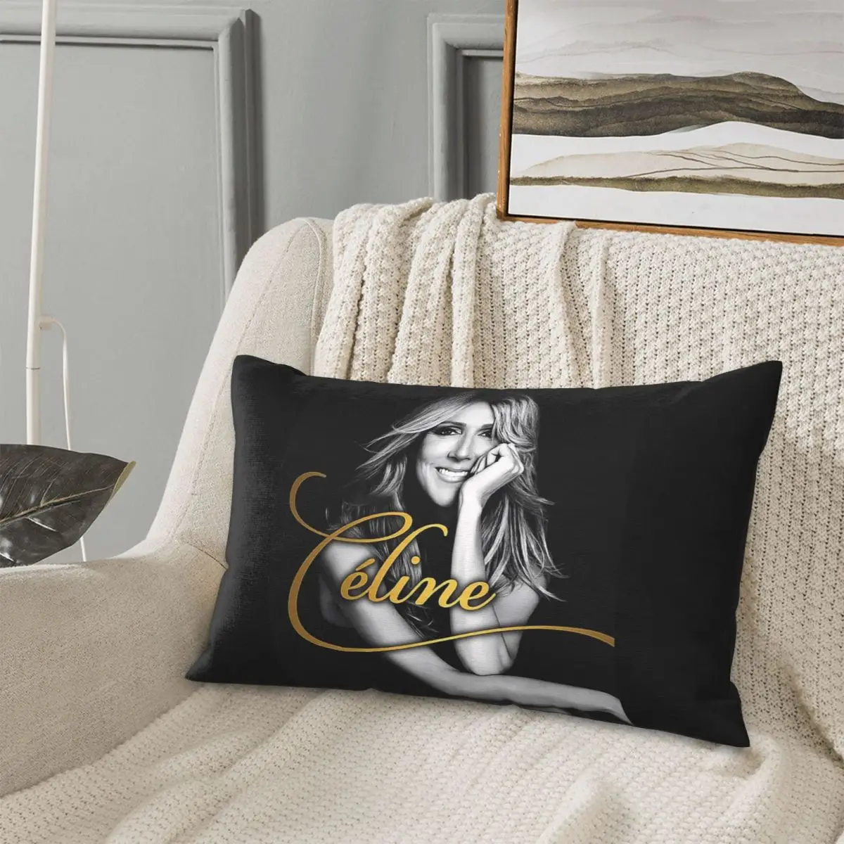 Funda de almohada rectangular Celine Dion, funda de cojín decorativa para dormitorio, cama, almohada cómoda para el hogar