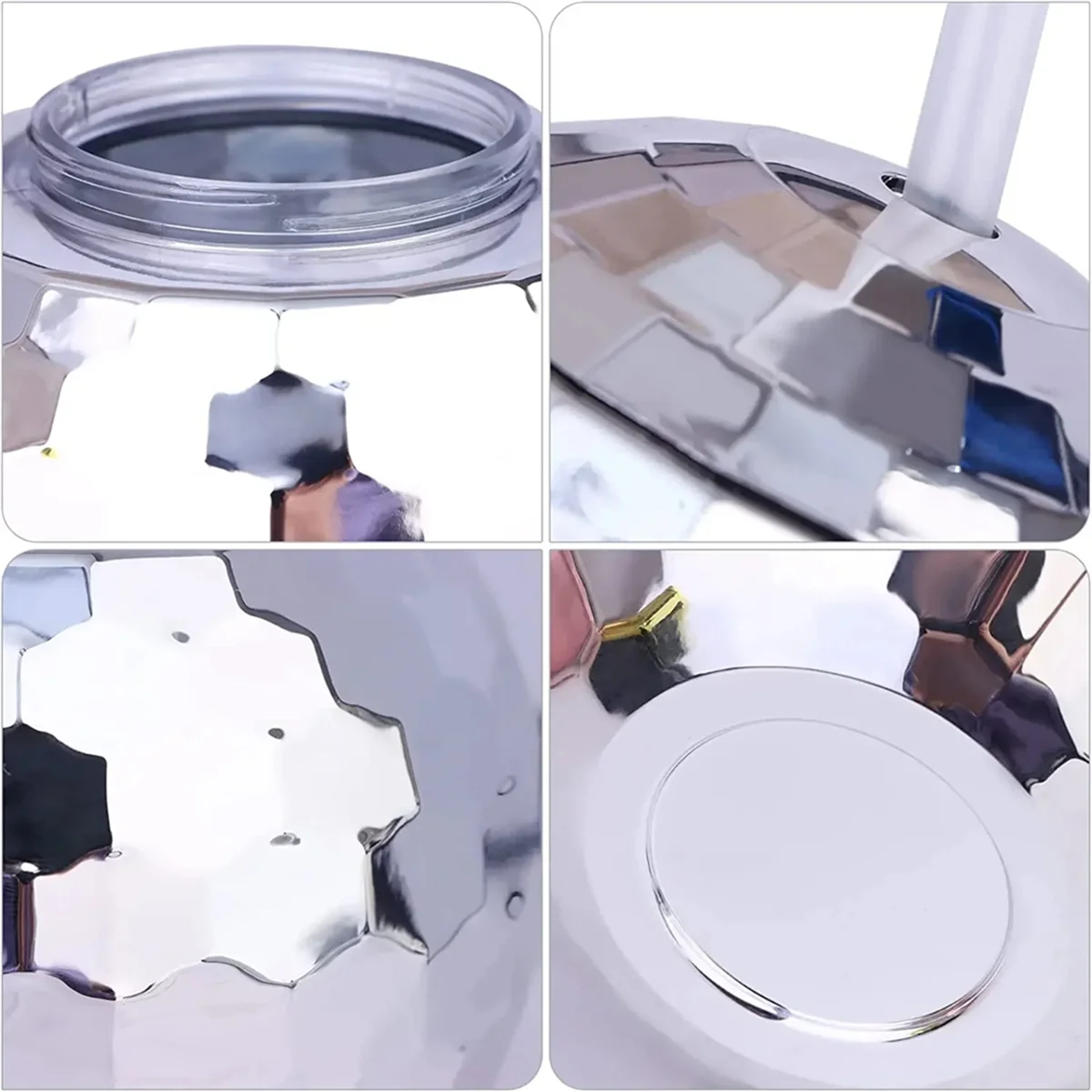 2025+4PCS Disco Ball Cups with Lid and Straw Tumbler Cocktail Cup Glitter Flash Ball Cup for Party Nightclub Bar Drinking
