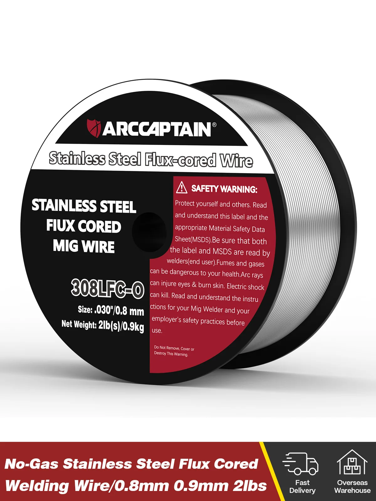 ARCCAPTAIN Rvs Flux Gevulde MIG Lasdraad E308LFC-O 0.8 0.9mm 2IB 1KG 1Roll Voor MIG Lasmachine Solderen - afbeelding 2