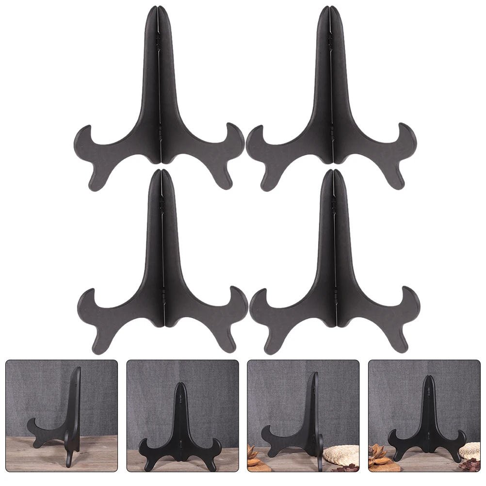 

4pcs Plastic Easels Plate Display Stands Picture Frame Stand Holder For Card Book Display Small Space Saving Decor Home Office