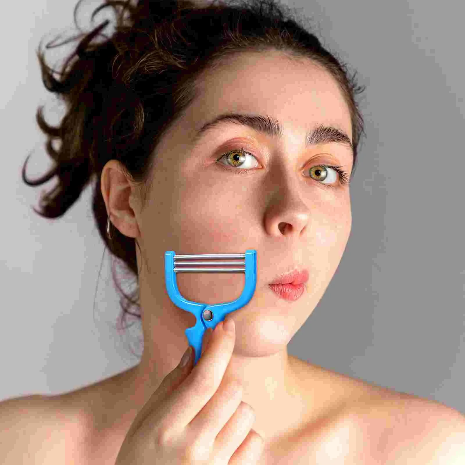 휴대용 얼굴 제모기 스프링 수동 제모 도구 스테인리스 스틸 코일 이마 볼 상부 입술 턱 면도기