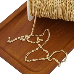 6 Feet 2.7*3.5mm 14K Gold Filled Curb Chain, Hip Hop Style Chain , DIY Necklace Chain, Jewelry Making Supplies Free Shipping