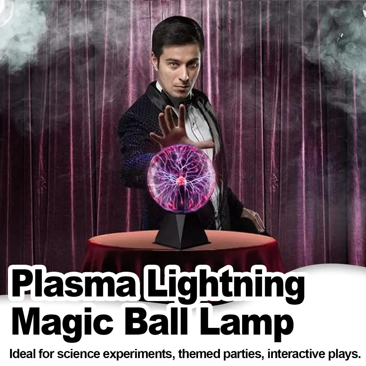 

Плазменная лампа Eu Plug Light Статический глобус Стеклянный шар Молния Волшебное Электрическое питание Чувствительный сенсорный USB Красная лампа Батарея 6 дюймов