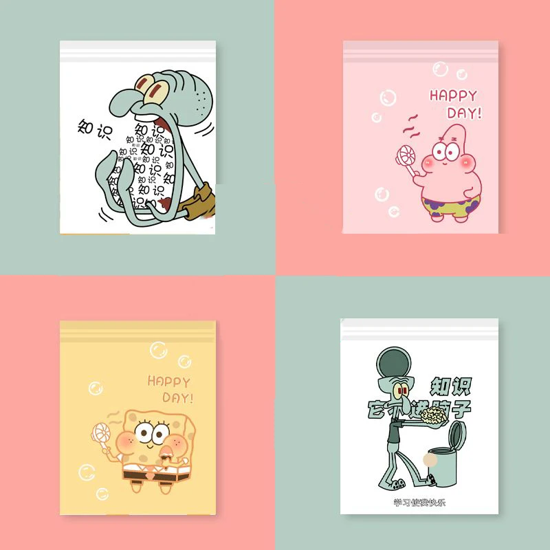 Cute Cartoon Spongebob Squarepants Patrick Star Squidward Tentacles Car Garbage Bag Disposable Car Back Sticker Cleaning Bag