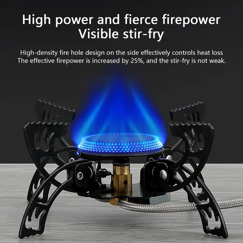 3800W Tourist Burner Camping Wind Proof Gas Stove Outdoor Strong Fire Stove Heater Portable Folding Ultralight Picnic Cooker