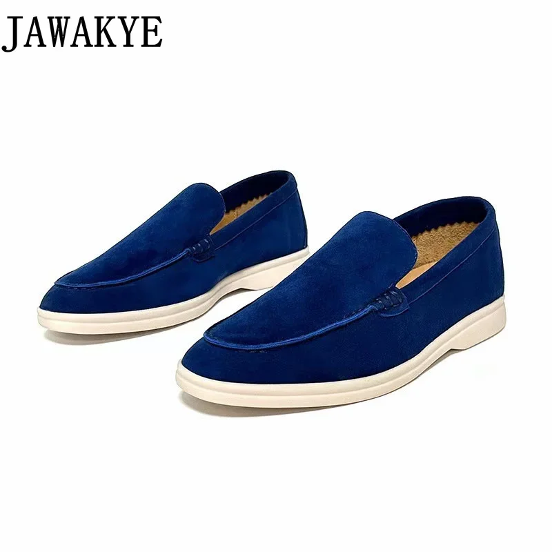 JAWAKYE Brand Couple Shoes Low Top Suede Leather Lazy Loafers Casual Flat Driving Shoes Women & Men\'s Oxfords sapatilha feminina