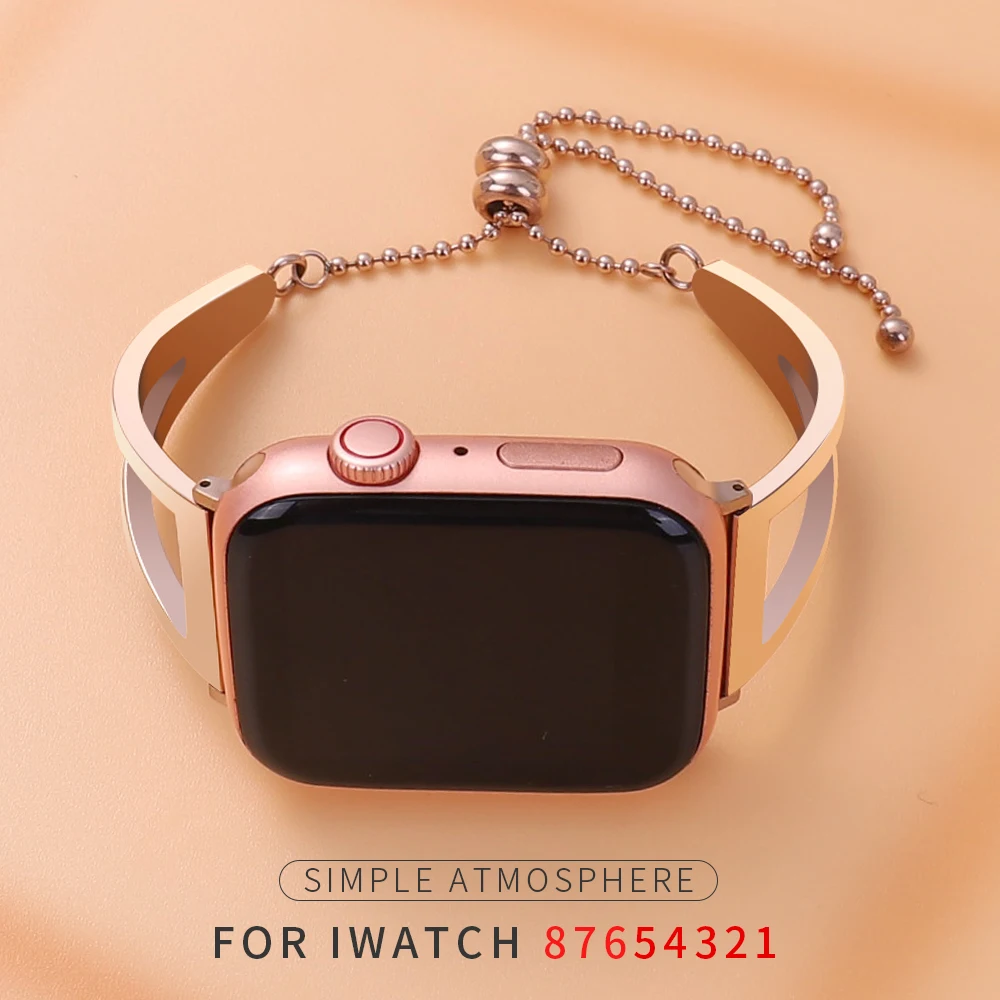 Woman Strap For Apple Watch Band 44mm 45mm 40mm 41mm 42 38 49 Stainless Steel Fashion Metal Bracelet iWatch Series 8 7 SE 6 5 4