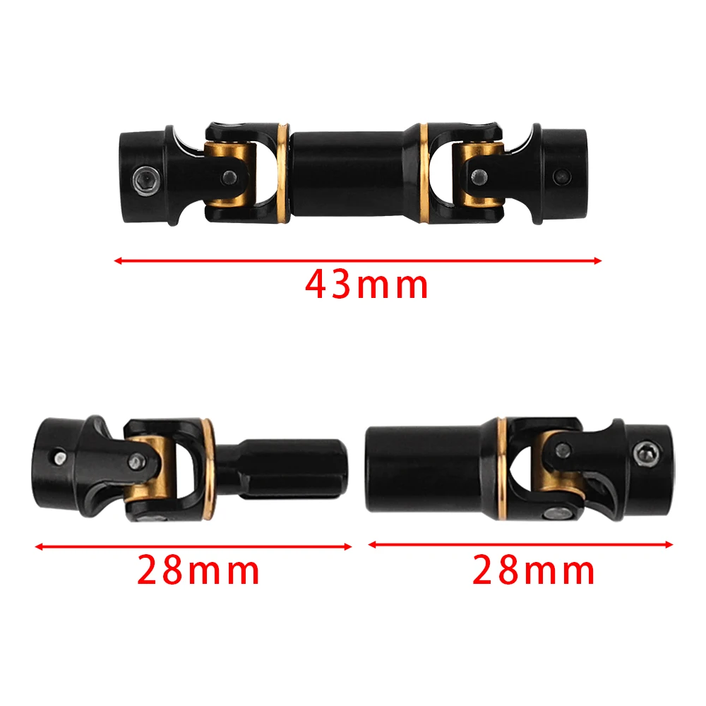 2pcs TRX4-M Brass Black Coating Metal Center Drive Shaft for 1/18 RC Crawler TRX4M Defender New Upgrade Parts