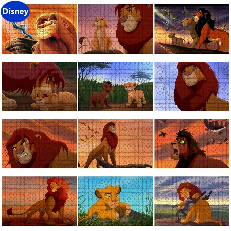 300/500/1000 ชิ้นไม้ Simba Lion King Disney การ์ตูน Handmade ปริศนาปริศนาเกม, วันหยุดของขวัญตกแต่ง Preferred