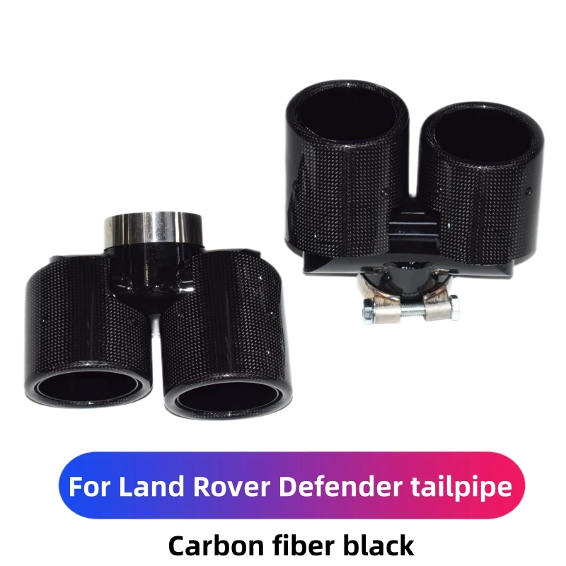 ل 2020 2021 2022 2023 2024 لاند روفر ديفندر مربع ماسورة العادم الأسود الخمار الفولاذ المقاوم للصدأ العادم الأنابيب ، تصميم KAHN