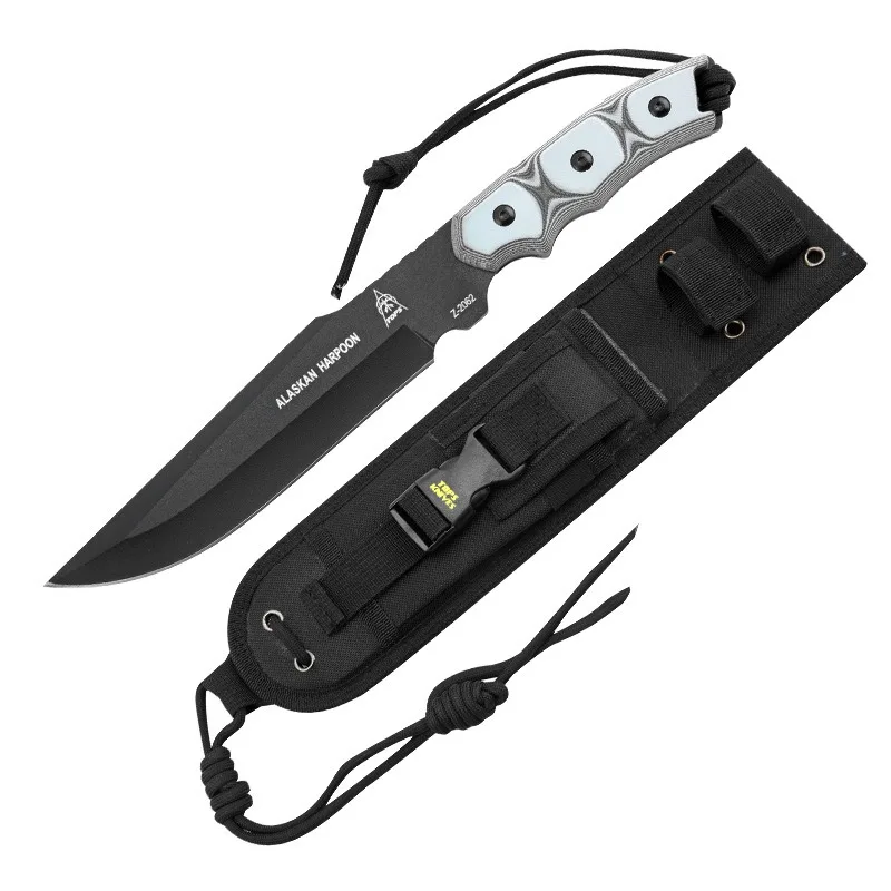 Outdoor high hardness wilderness survival knife self-defense straight knife camping hiking knife survival carry knife sharp