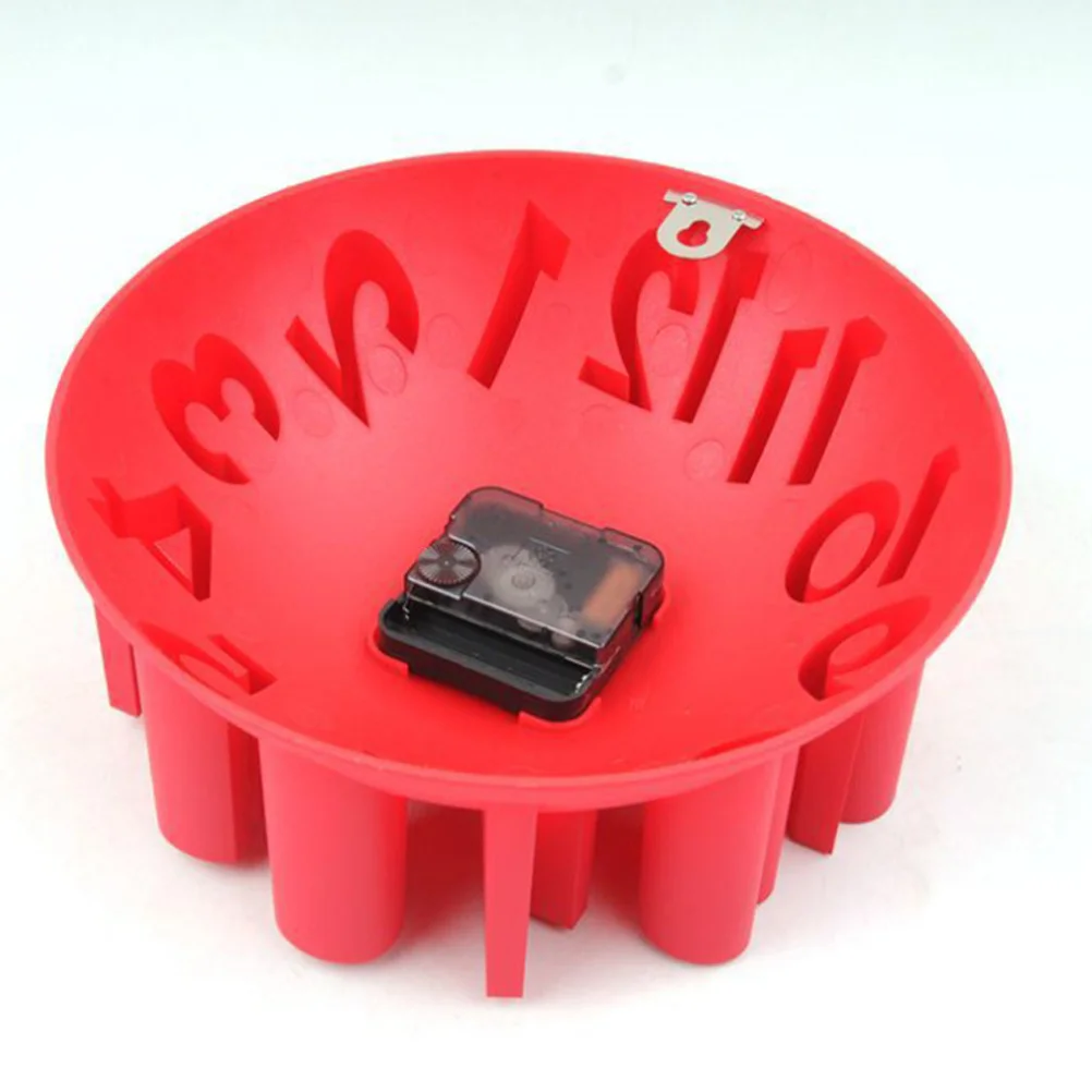 

Artistic Wall Red Creative Silent Decorative Clock For Living Room Bedroom Kitchen Home Decor Mute Wall Hanging Clock