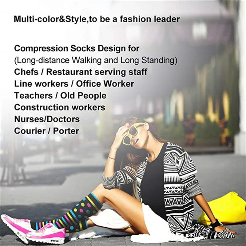 Compression Socks Women Men  Edema Diabetes Varicose Veins Fit For Edema, Diabetes, Varicose Veins, Marathon Socks 20-30mmHg