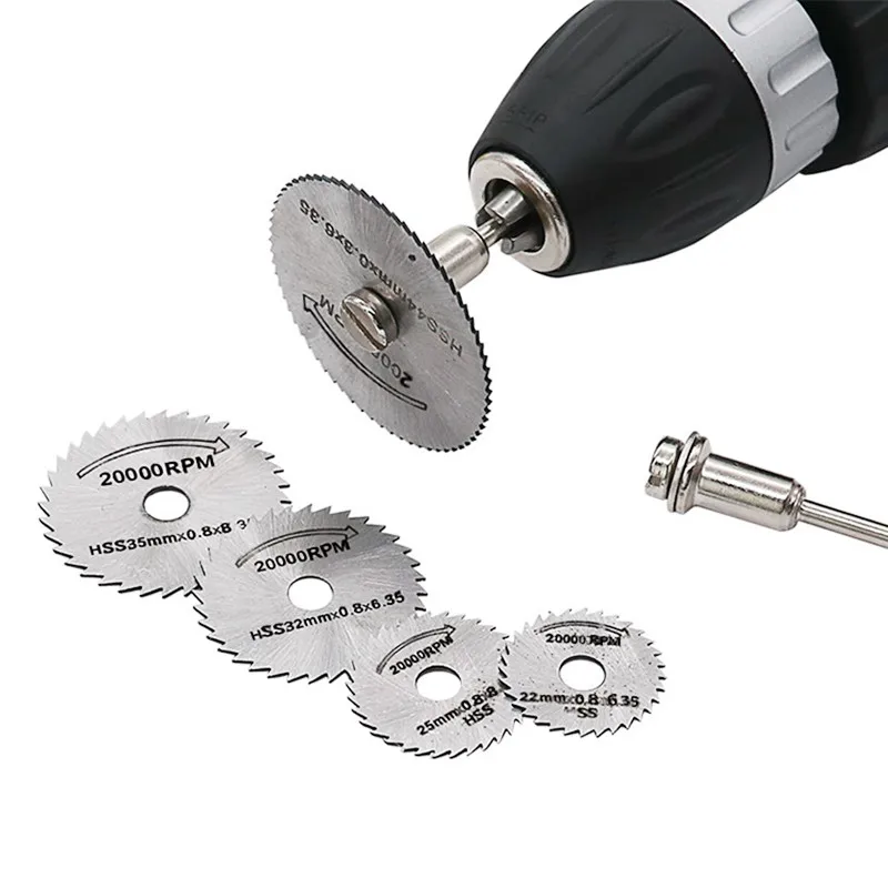 

7Pcs 25/32/50 HSS Circular Saw Blade Rotary Tool For Dremel Metal Cutter Power Tool Set Wood Cutting Discs Drill Mandrel Cutoff