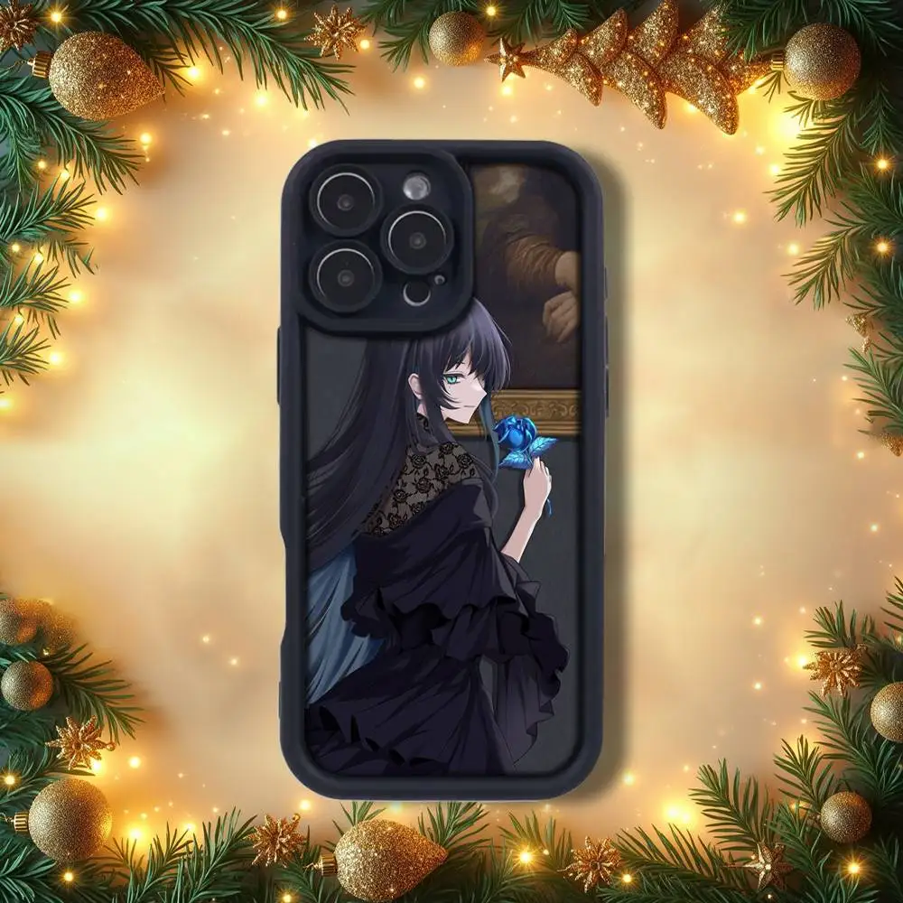 حافظة هاتف A-Ado Kyogen U-Uta الشهيرة لهواتف iPhone 14,12,17,15,11,13,16,Pro,E,Plus,Max,SE4,Air غطاء سيليكون أسود