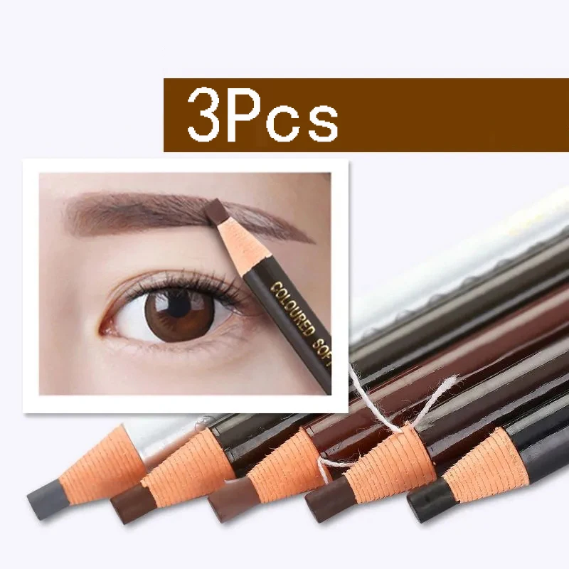 3 Stück HENGSI Pull Augenbrauenstift, weiblich, authentisches Produkt, verblasst nicht leicht, abziehbar und zerreißbar, geeignet für Anfänger