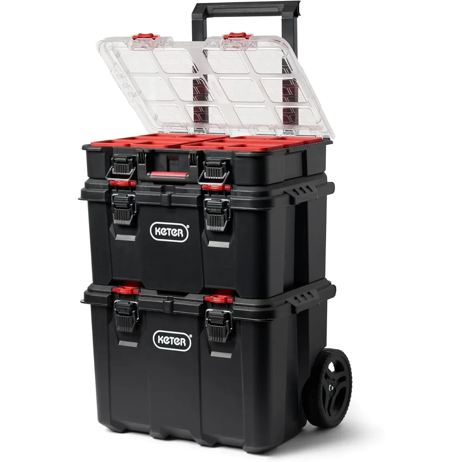 

Stack-n-Roll Mobile Tool Storage and Organization, 3 Piece Resin Modular Toolbox System