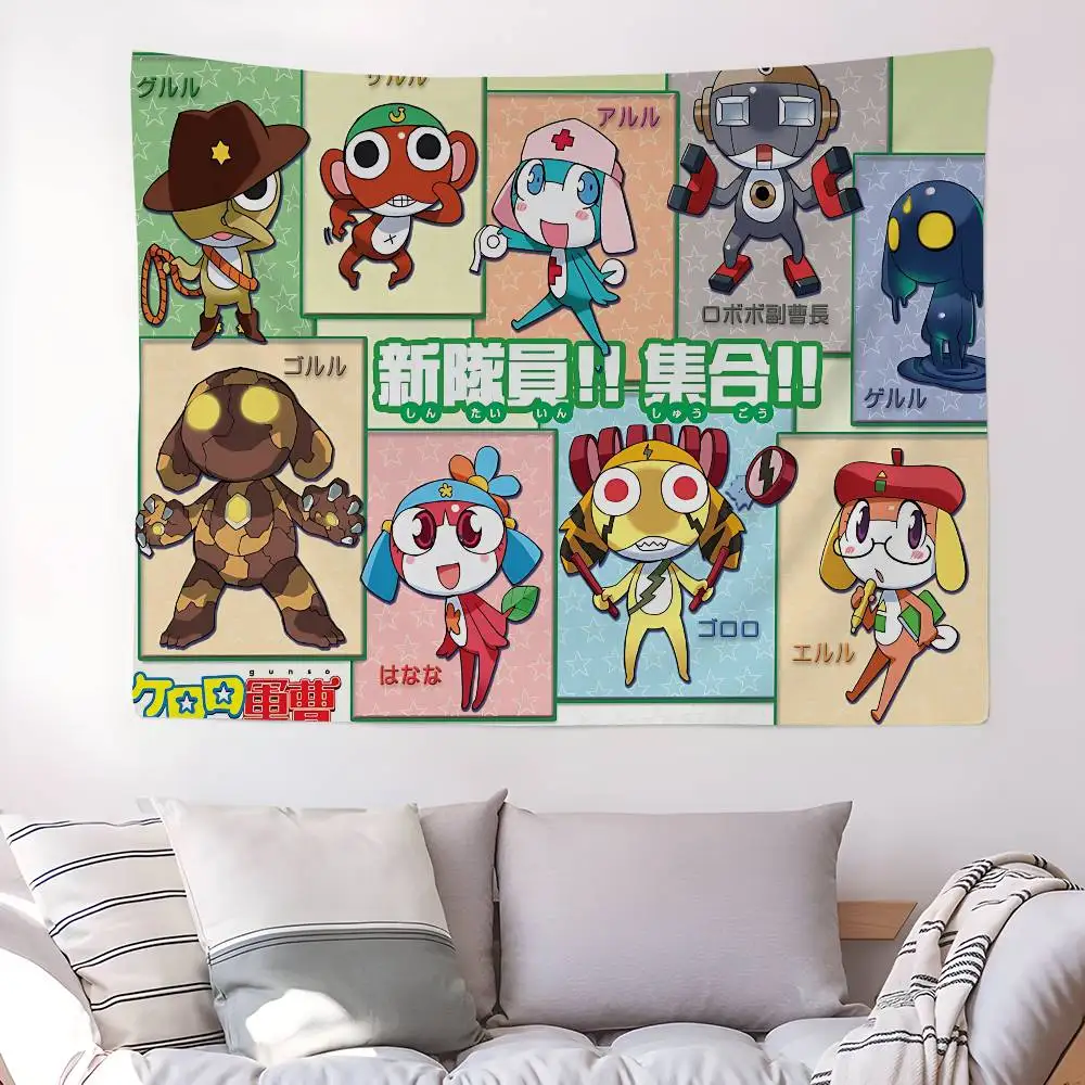 Keroro Frog Cool Gunsou Sergeant Hippie Wall Hanging Tapestries Bohemian Wall Tapestries Mandala INS Home Decor