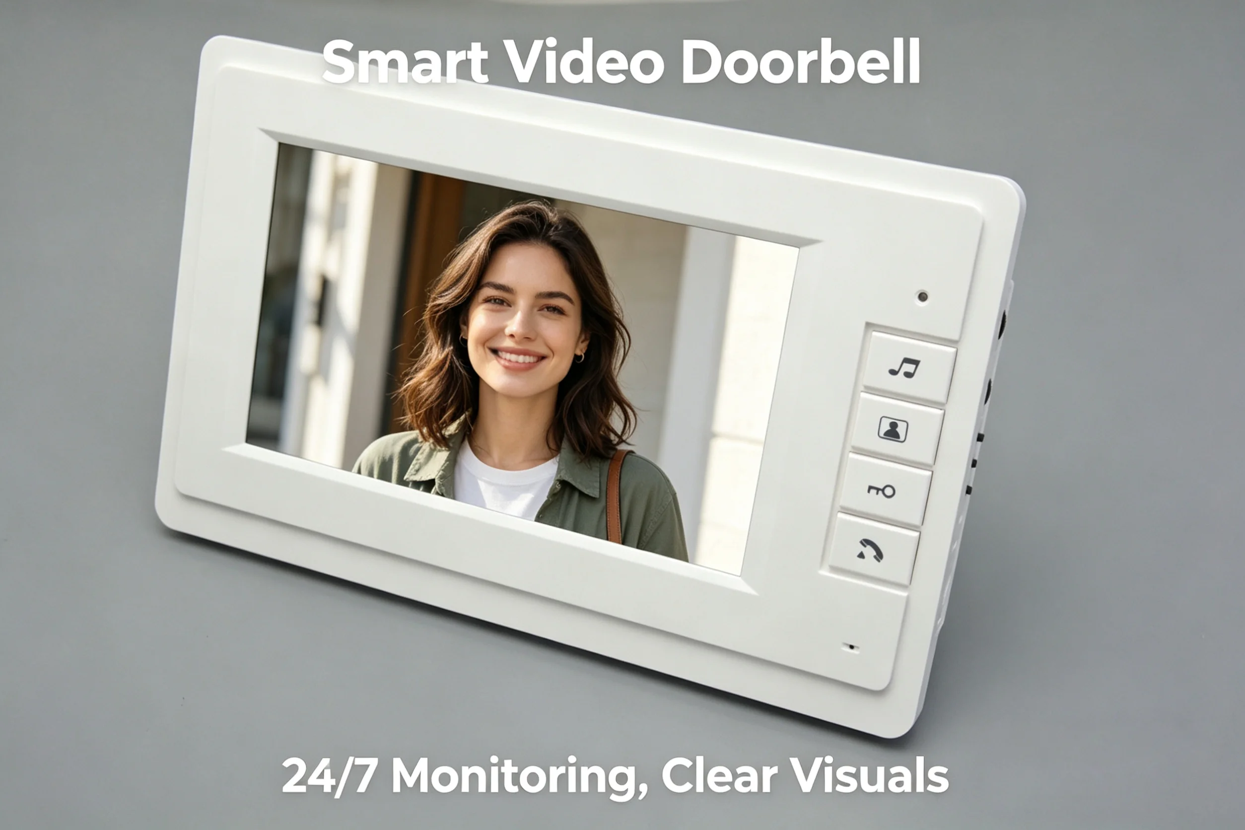 Smart Home Wire Door Intercom System 7 Inch LCD Display Video Phone with Talk-Back for Visitors ID Card Access Control