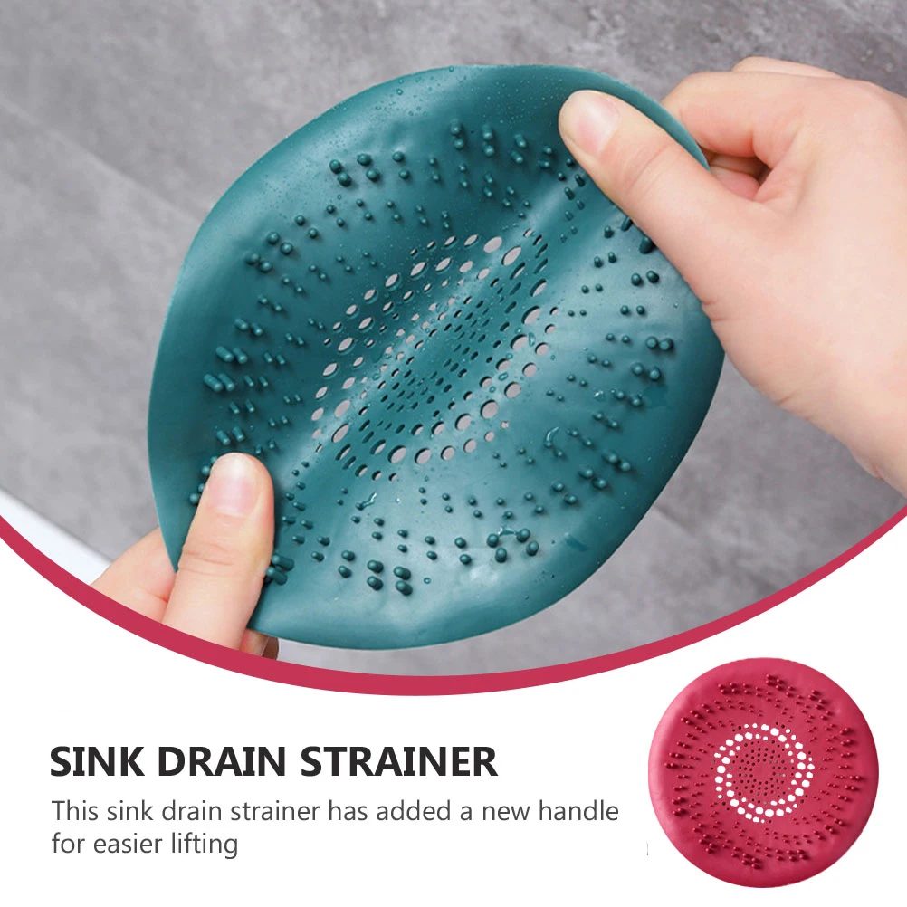 

4 Pcs Kitchen Sink Strainer Silicone Drain Catcher Hair Stopper Bathroom Floor Cover Flexible Plugs Anti Clog Strainer Pinhole