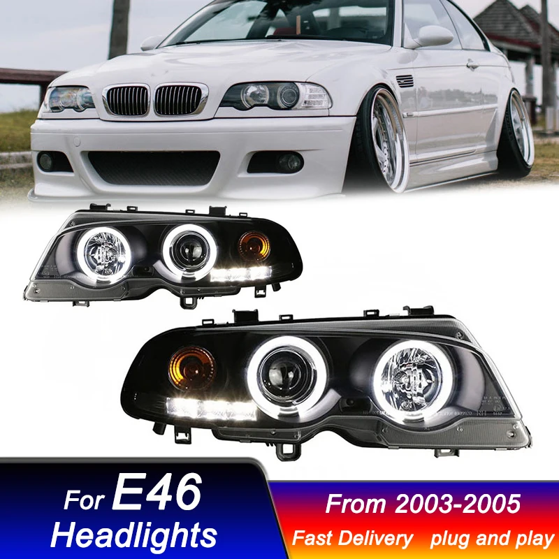 Car Headlights for BMW 3 series E46 2 doors 2003-2005 new style LED DRL Dynamic Signal Head Lamp Bi Xenon Beam Headlamp Accembly