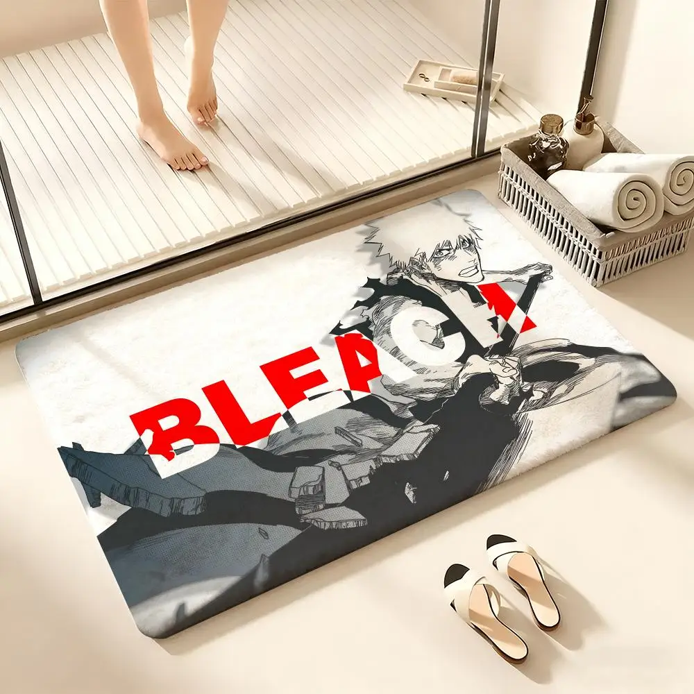 

Hot Anime B-Bleach Floor Mat Cozy Flannel Soft Thick Non-Slip Mat For Living Room Bedroom Kitchen Decor Rugs