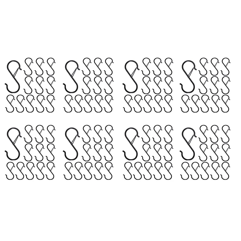 

AB35-96PCS S Hooks For Hanging - S Shaped Hooks For Kitchen Utensil And Closet Rod - Black S Hooks For Hanging Plants,Pots