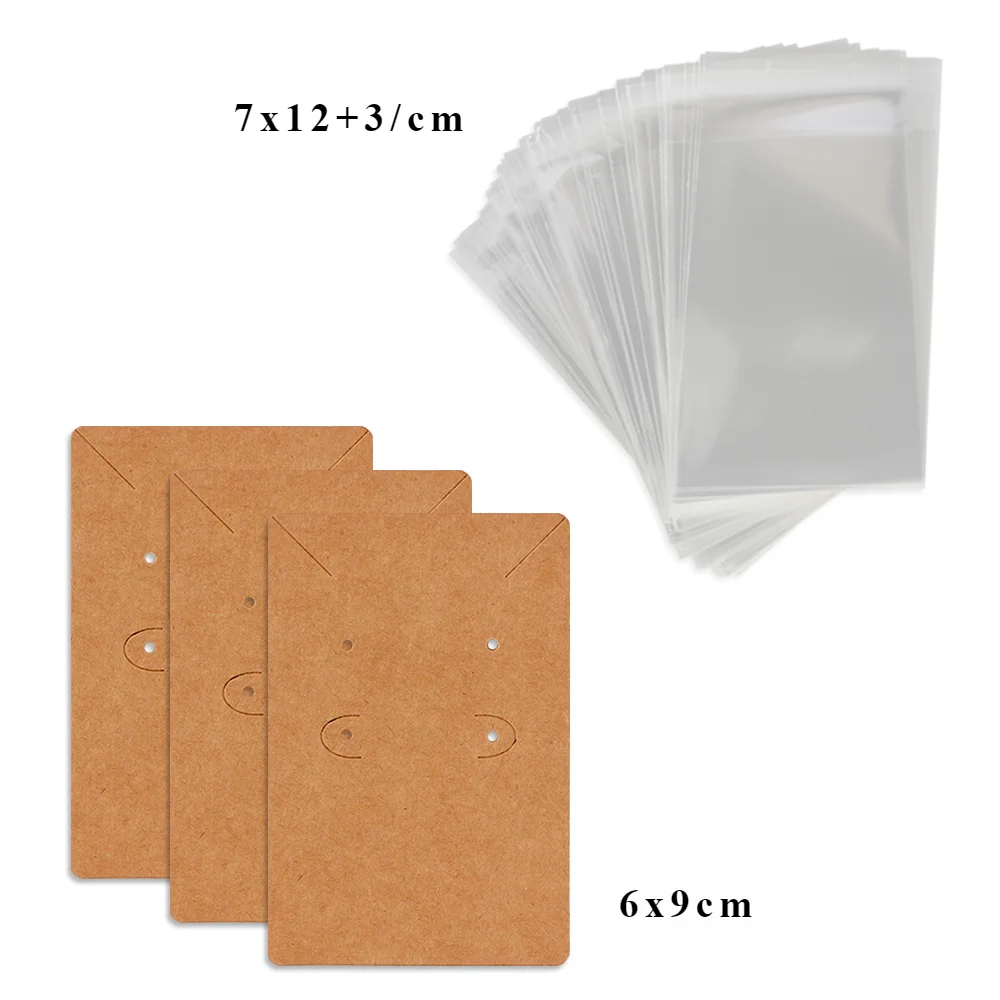 33 Type 50Pcs With Self Sealing Bags Blank Paper Necklace Earrings Jewelry Display Package Card Wholesale Handmade DIY Accessory